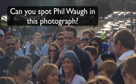 Family Day at the Waratahs Home Game - Phil entertains the crowd outside the ground